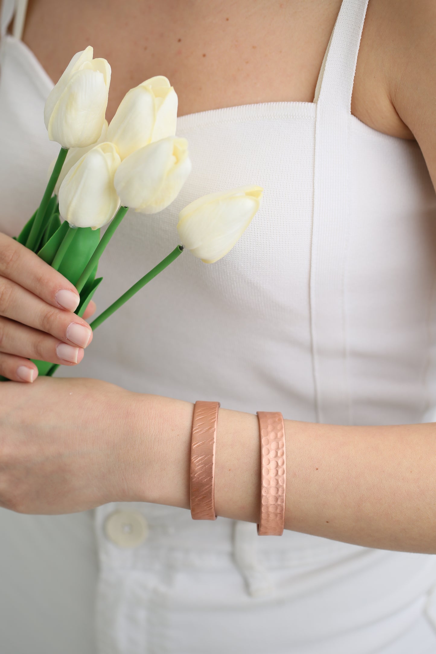 Copper Bracelet Couple Set