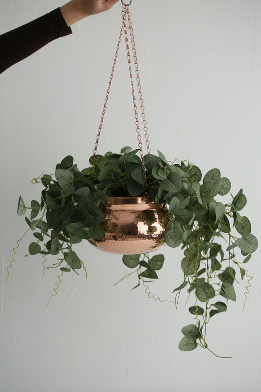 Handmade Copper Hanging Planter Pot